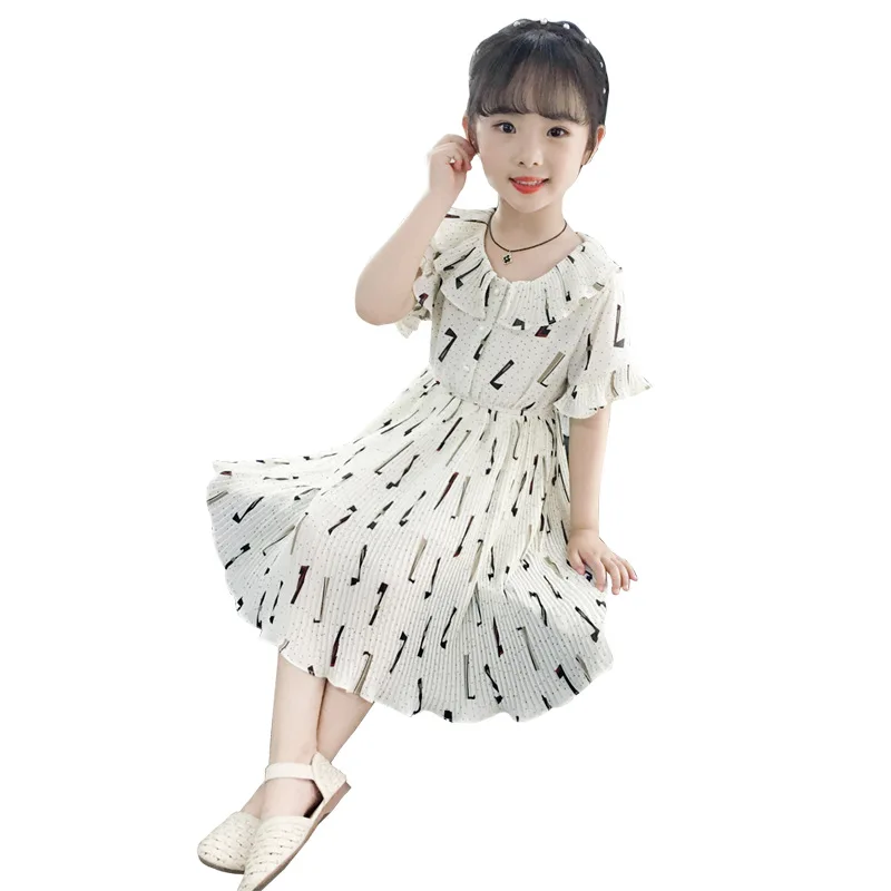 

New 2019 Girl Chiffon Soft Dress Party Birthday Fashion Trend 4 5 6 7 8 9 Year Casual Dress Summer Autumn Girls Elastic Dress