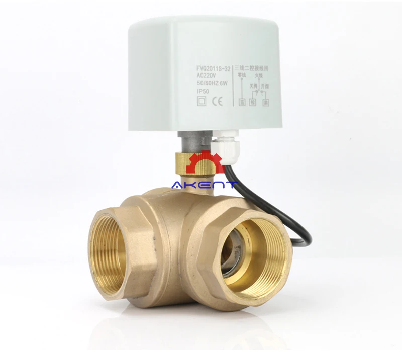 Motorized Ball Valve 1 1/4'' DN32 3 way 220VAC Zone Valve Ball Motor