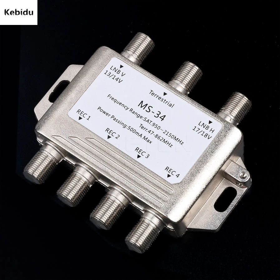

DiSEqC Satellite Stand-Alone MultiSwitch FTA TV LNB Switch 3 in 4 out Cascade multiswitch 2 LNB 1 TERR IN For DVB-S2 and DVB-T2
