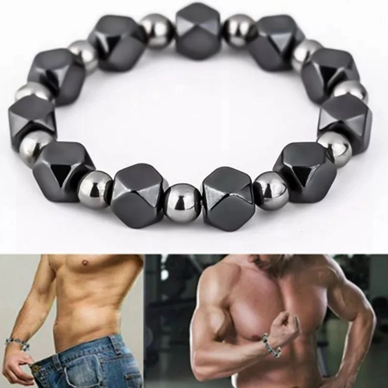

Natural stone Weight Lose Chakra Bracelet Black Hematite Beads Chakra Healing Beads Fitness Balance Bracelet for Men Women Yoga