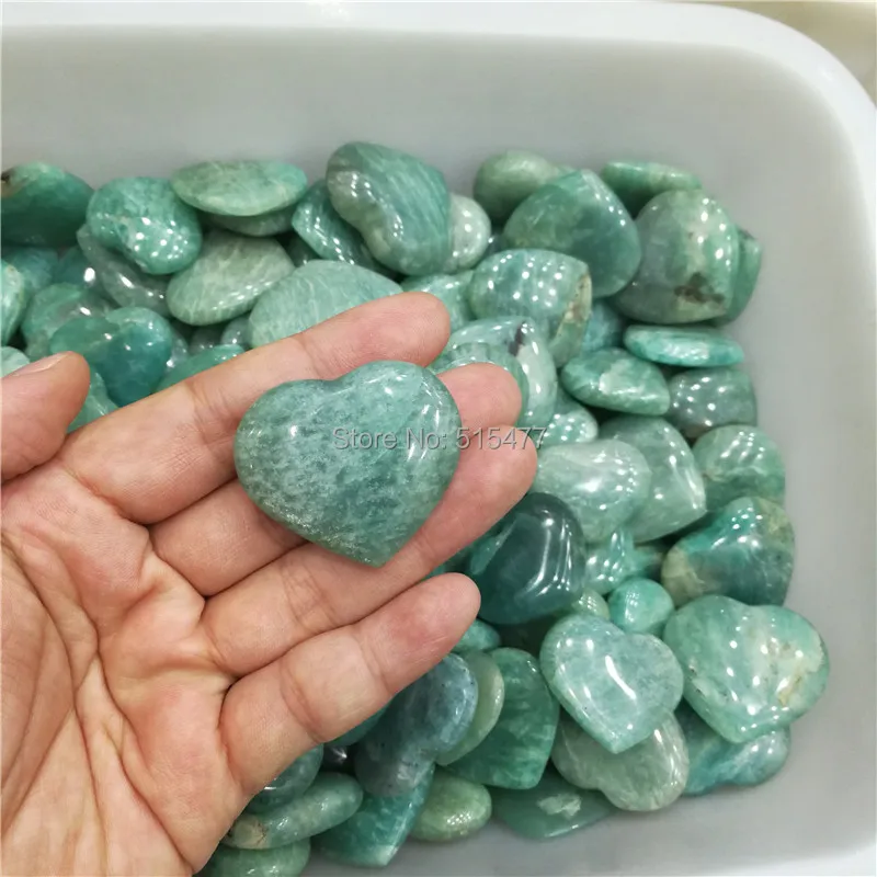 

1pc Natural Beautiful Amazonite Quartz Crystal Heart Polished Stone Healing Natural Stones and Minerals