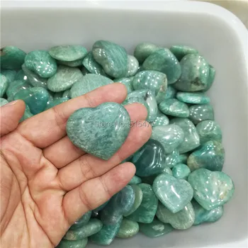 

1pc Natural Beautiful Amazonite Quartz Crystal Heart Polished Stone Healing Natural Stones and Minerals