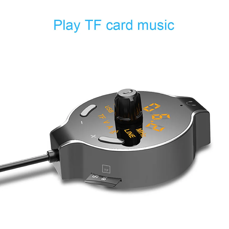 Bluetooth FM Transmitter Wireless Bluetooth FM Modulator Handsfree Car Kit 3.5mm Bluetooth Aux Car MP3 Player TF USB Car Charger (8)