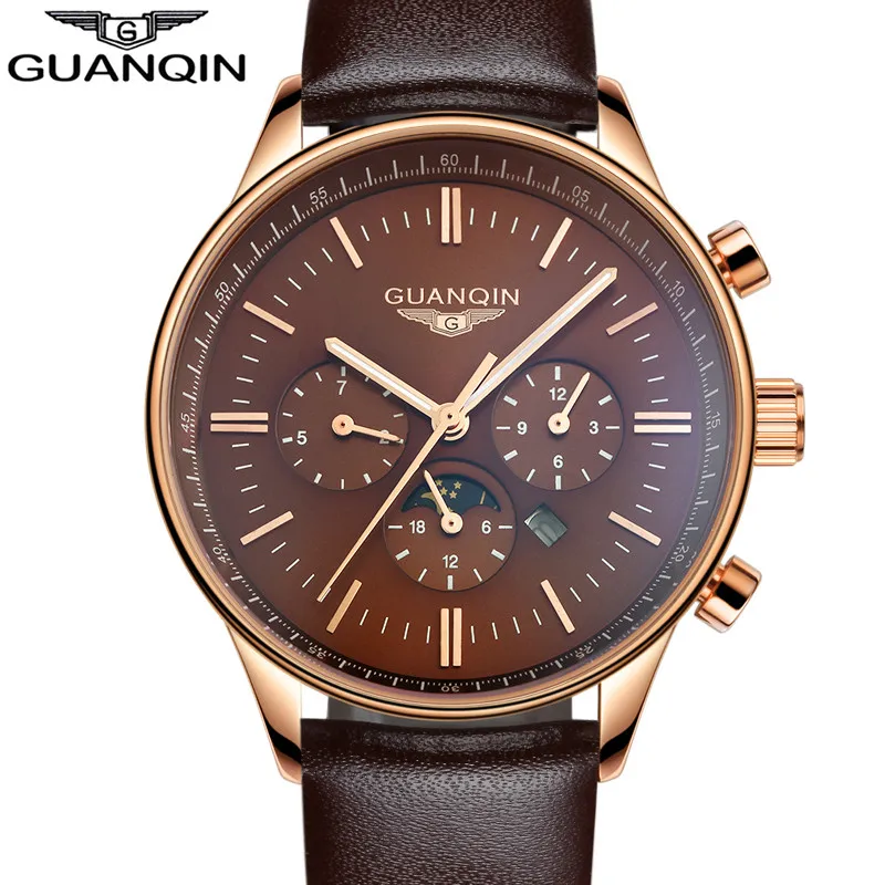 

GUANQIN Watches Men Luxury Top Brand New Fashion Men's Big Dial Designer Quartz Watch Male Wristwatch relogio masculino relojes