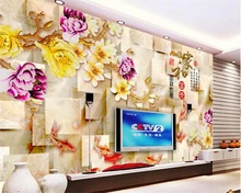beibehang tapety High aesthetic big wallpaper home and rich Yulan marble box TV background wall papel de parede 3d wallpaper