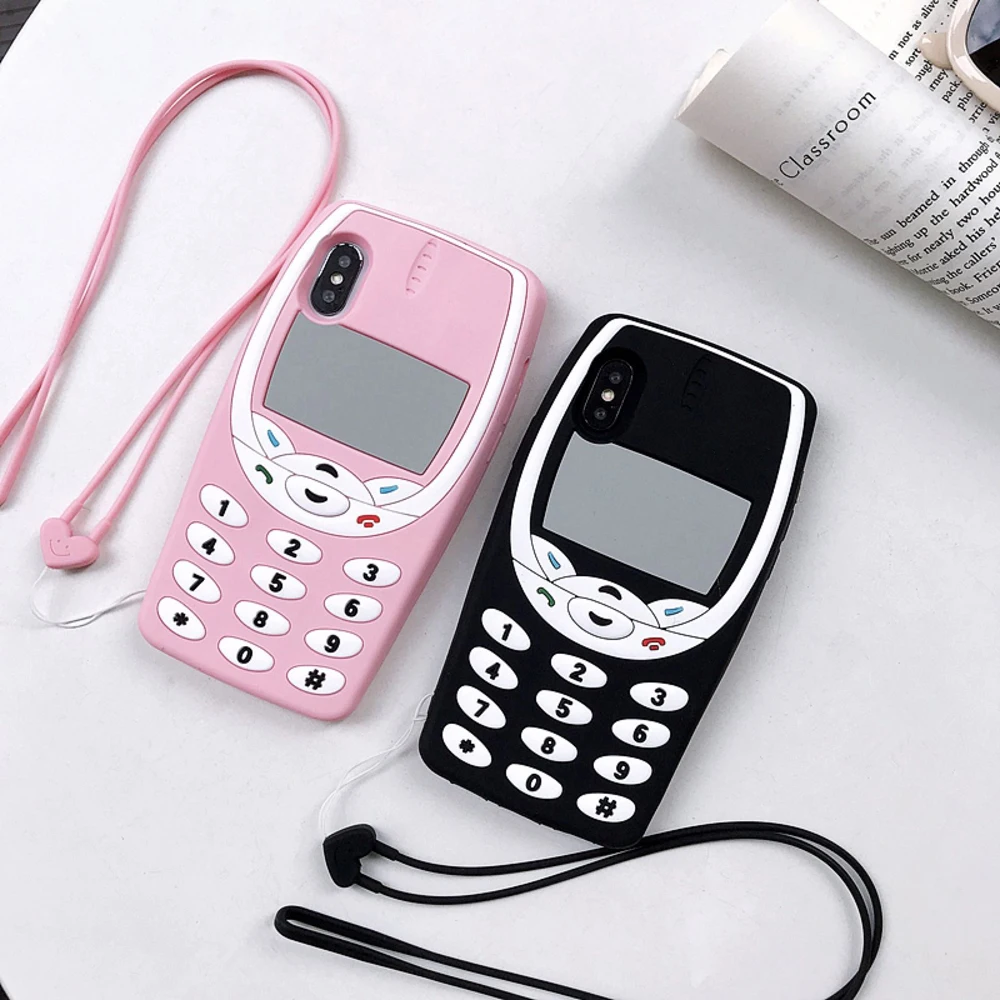 

Fashion for Nokia Case for iPhone 6 6s 7 8 Plus Soft Silicone Telephone Cell Phone Cover for iPhone X XS XR XS Max With lanyard