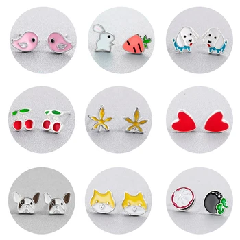 

Chereda Cute Drop Glaze Stud Earring For Children Small Fashion Earrings Girls Birthday Jewelry Gift Femme Simple Present