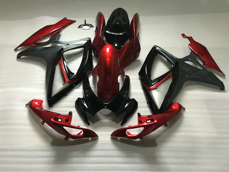 Мотоцикл обтекатель комплект для SUZUKI GSXR600 750 K6 06 07 GSXR 600 GSXR750 2006 2007 ABS горячие красно-черные обтекатели комплект+ подарки SB34