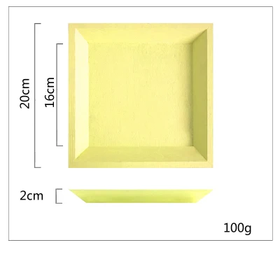 Деревянный поднос для макарони ручной работы прямоугольные Инструменты для торта вечерние украшения духи/макияж/Ювелирная тарелка для хранения - Цвет: Yellow 20cm