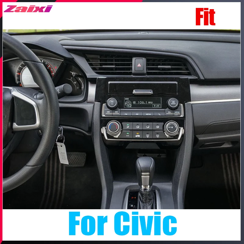Discount ZaiXi 10.4 inch Big screen Tesla Screen Vertical Screen Android Car PC GPS Navigation Radio Player For Honda Civic 2016~2018 4