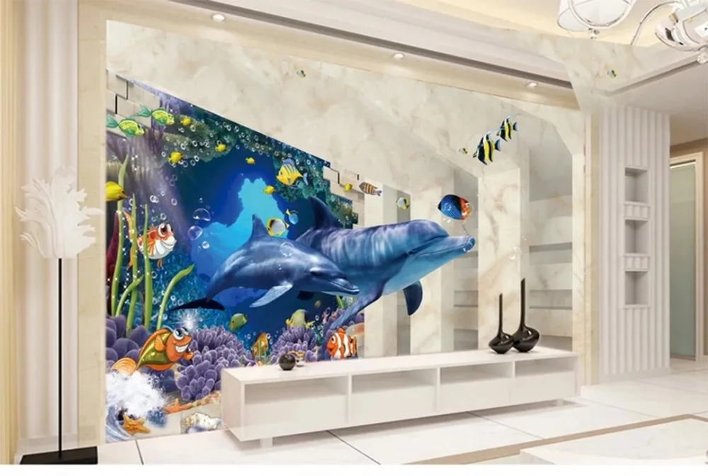 Custom Photo Wallpaper 3D Landscape Waterfall Garden Wind TV Background Wall Decoration Mural Wallpaper