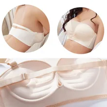 Сексуальное женское нижнее белье, бюстгальтер, сетчатый кружевной бесшовный бюстгальтер пуш-ап без бретелек, бюстье, не скользит, двойное плечо, невидимый бюстгальтер V05