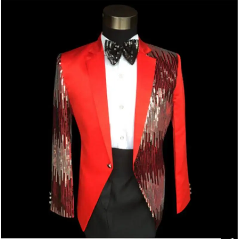Sequins Suits Palette Blazer DJ Show Fashion Stage Wear Performance