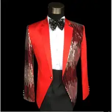 Pailletten Anzüge Palette Blazer DJ Show Mode Stadiums-abnutzung Leistung Partei Prom Kleider Trendy Bühne Kleidung Set DH-073