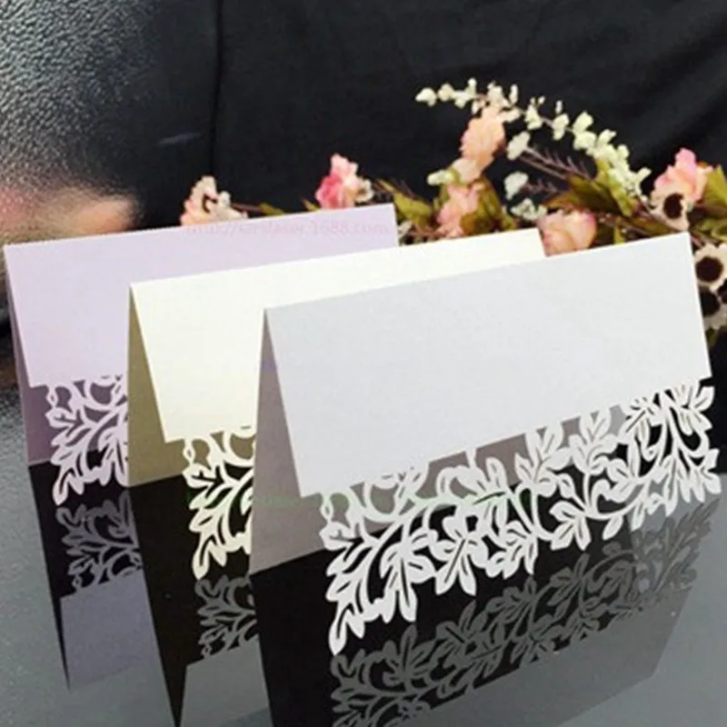

10PCS Hollow out Luxury Table Name Place Cards Wedding Christmas Birthday Party Invite Cards Table Decoration Favor