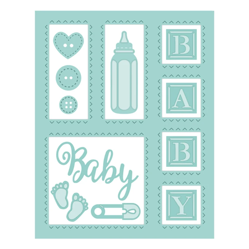  Hemere Baby Bottle Set Frame Metal Steel Cutting Dies Stencil for Making DIY Scrapbooking Invitatio - 32954322377