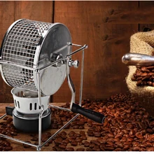 Ручная сушильная машина для зерен кофе, машина для выпечки бобов из нержавеющей стали 304, роликовая машина для выпечки DIY