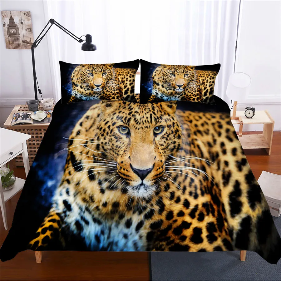 

Bedding Set 3D Printed Duvet Cover Bed Set Leopard Home Textiles for Adults Lifelike Bedclothes with Pillowcase #BZ01