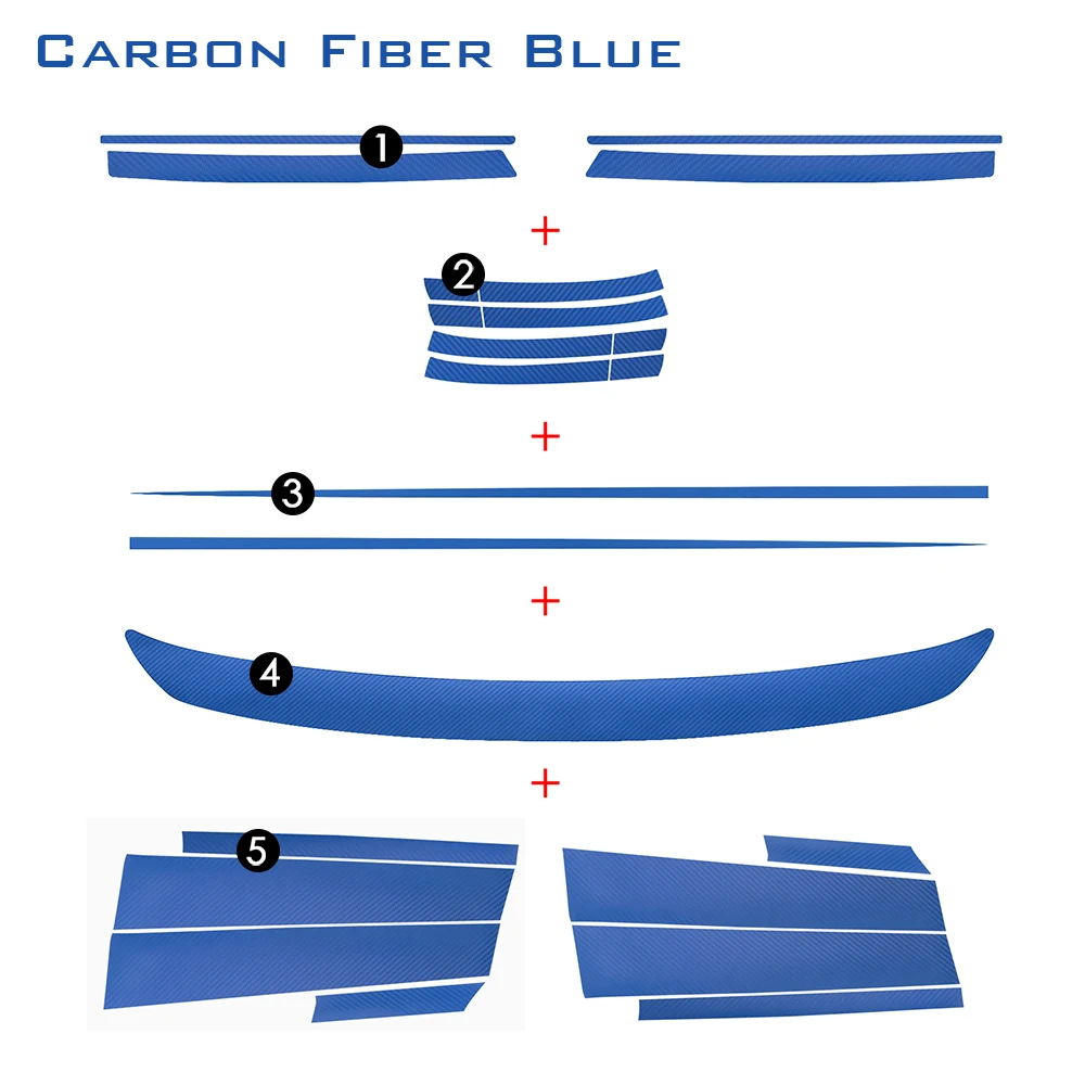 Углеродное волокно Передняя Задняя решетка бампер ремень линия дверная ручка столб автомобиля Стайлинг наклейки для Volkswagen VW Golf 7 MK7 аксессуары - Название цвета: carbon fiber blue