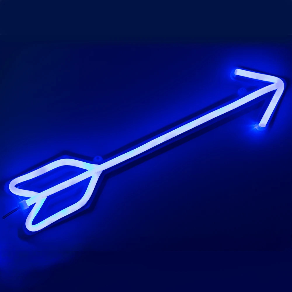 Chi-buy Custom Neon light Sign Wedding Bar Party Wall Hanging LED Neon Signs Blue Bow Arrow
