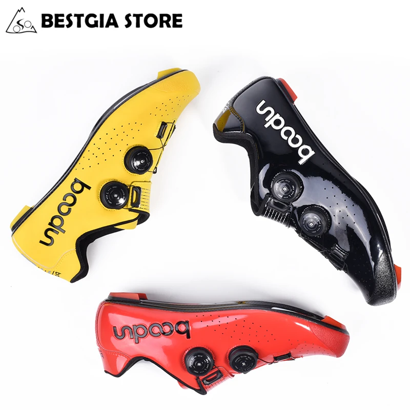 

BOODUN Ultralight Carbon Fiber Bicycle Shoes Self-Locking Road Bike Shoes Men Non-slip Racing Professional Cycling Athletic Shoe