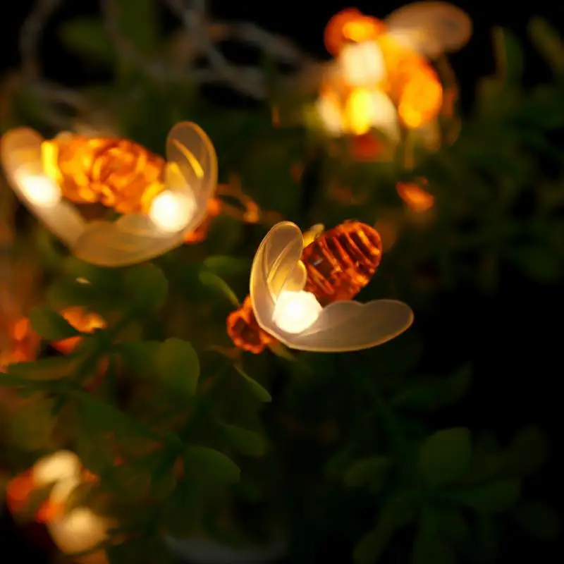 

Bee Shape String Lights Outdoor Holiday LED String Light Battery Fairy Lights guirlande led Courtyard Waterproof Decorative Lamp
