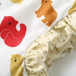 Dream Cradle,Baby Girls Cartoon Dress,Baby Girls Dress with Ruffles,Cute Baby Girls Outfit,Baby Cat-Bear Outfit ,Kids Clothes  (10)_