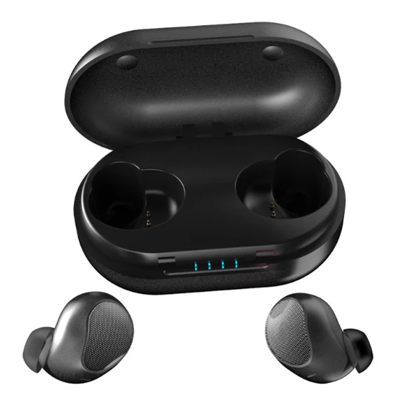 ACCEZZ TWS Bluetooth наушники 5,0 Беспроводные Наушники Hi-Fi стерео сенсорное управление гарнитура IPX5 Водонепроницаемый для iphone Xiaomi телефон - Цвет: Черный