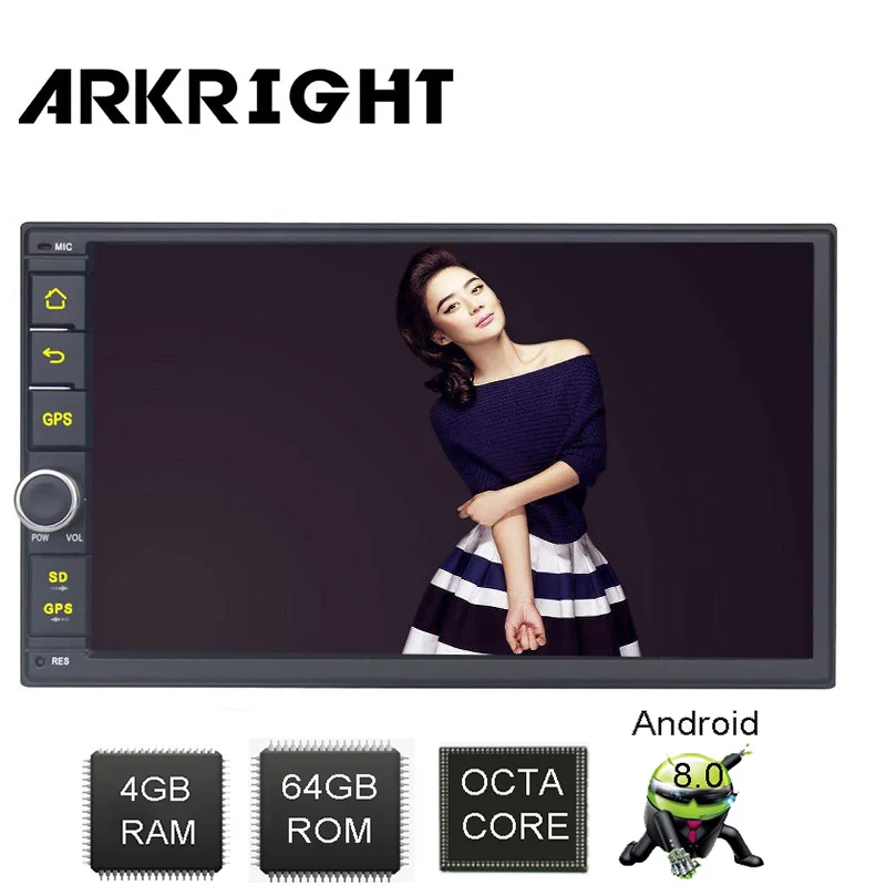 

ARKRIGHT 7'' Octa Core 2 Din Android 8.1 Bluetooth Universal Car Radio Audio Stereo GPS Navigation Wifi Multimedia Player DSP
