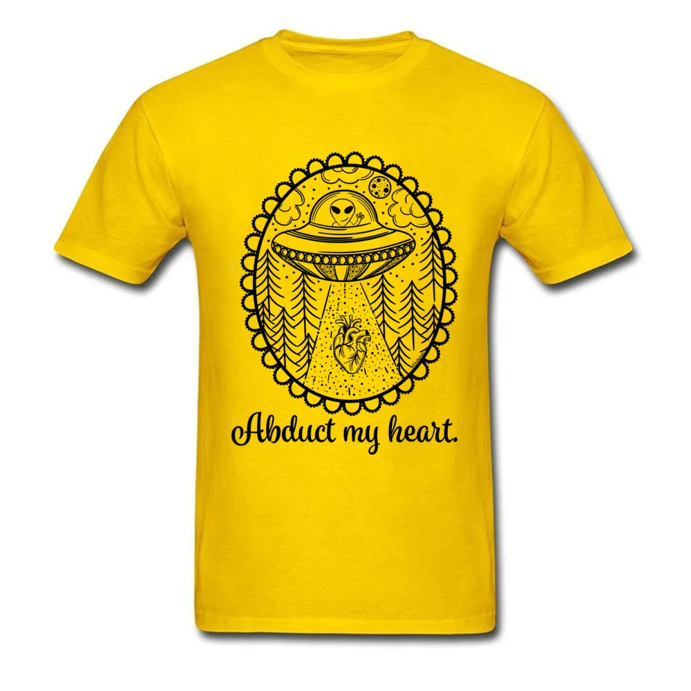 Abduct My Heart Europe Short Sleeve Tops T Shirt Summer/Autumn O Neck Pure Cotton Men Tshirts Europe T Shirt Oversized Abduct My Heart yellow