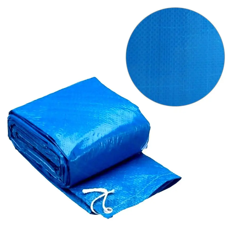 Blue Round Swimming Pool Cover Dust Rainproof Pool Cover Tarpaulin Durable For Family Garden Pools Swimming Pool& Accessories