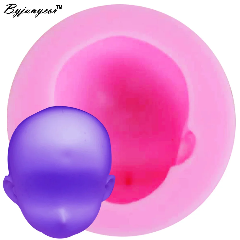 

Byjunyeor M629 3D Girl Princess Face Silicon Mold Lady Head Cute Doll Face Mould Doll Head Cake Decorating Tool 4.6*2cm