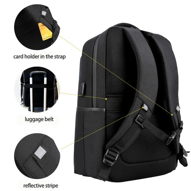 Мужская Подростковая сумка Mochila с защитой от воровства, usb зарядка, 18 дюймов, рюкзак для ноутбука, водонепроницаемый рюкзак, мужской рюкзак для путешествий, большая емкость