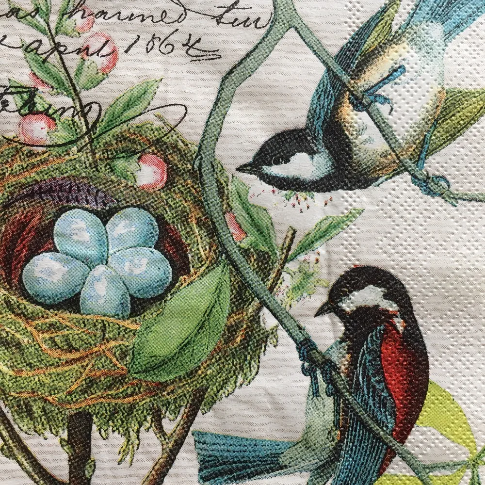 

Decoupage wedding servilletas table napkins paper elegant tissue pink flower bird net birthday party beautiful decor 20 3-pl