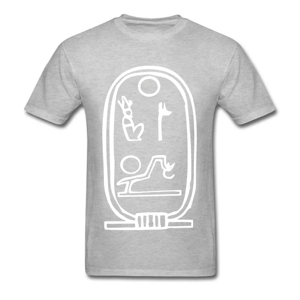 Fashionable T Shirts Newest Round Neck Egyptian Hieroglyph Ancient Pure Cotton Men T Shirt Design Short Sleeve Sweatshirts Egyptian Hieroglyph Ancient grey