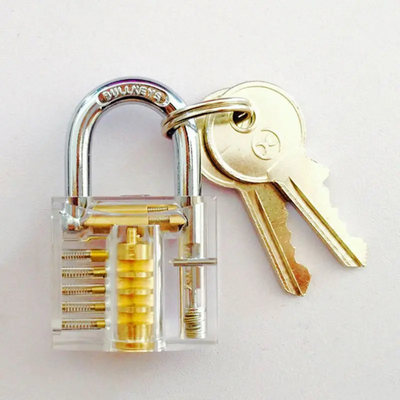 

Beautiful Design Modern Style Transparent Visible Pick Cutaway Mini Practice View Padlock Lock Training Skill For Locksmith Prac