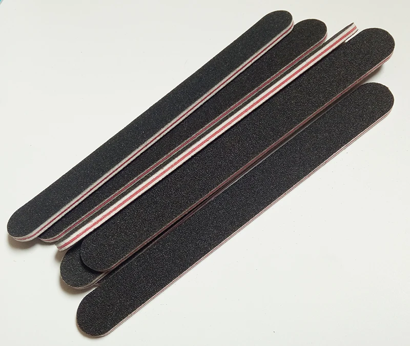 

5pcs/set black sandpaper with RED heart nail file 180/240 Professional Art Nail File Grit For Manicure Natural Nails