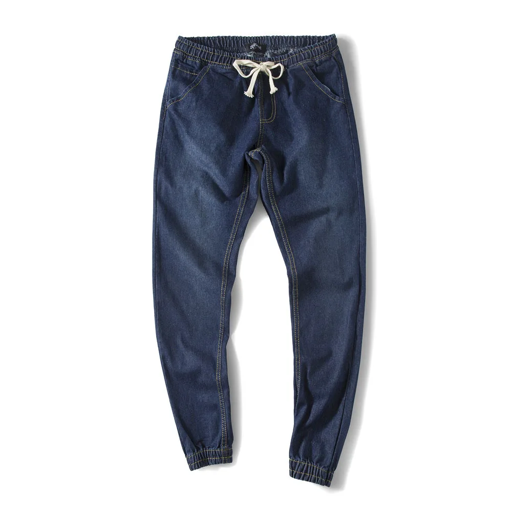 2018 New Arrival Biker Winter Of Leisure Tether Washed Speed Sell Elastic Waist Full Length Mid Medium Solid Jeans Men Hot Sale 