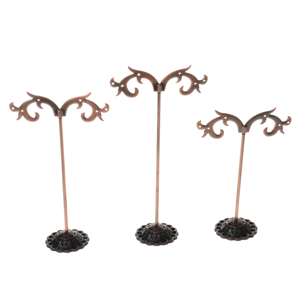 Set Of 3 Steel Earrings Jewellery Shop Display Stand Holder Showcase Rack for earring bracelet necklace display