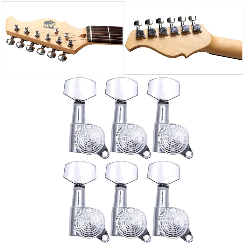 Set Of 6 Guitar String Tuning Pegs Locking Tuners Keys Machine Heads