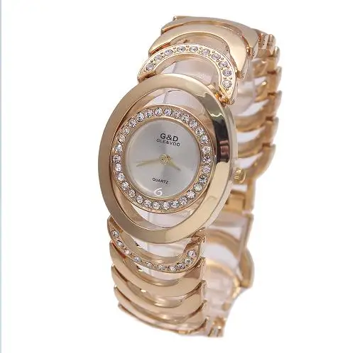 Relogio Feminino G& D Золотые женские кварцевые наручные часы Аналоговые из нержавеющей стали модные женские роскошные часы-браслет Reloj Mujer - Цвет: B037