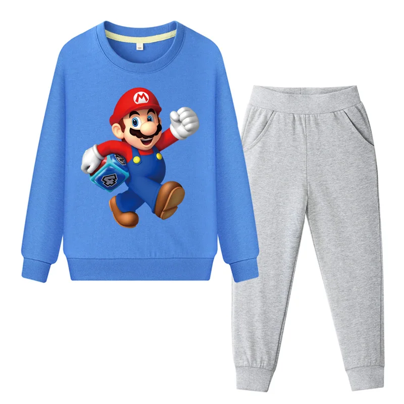 Cartoon Mario Clothes Set For Kids Spring Autumn Costume Suit Children Clothing Sets Boys Girls Child Sports Tracksuits DY111 (4)