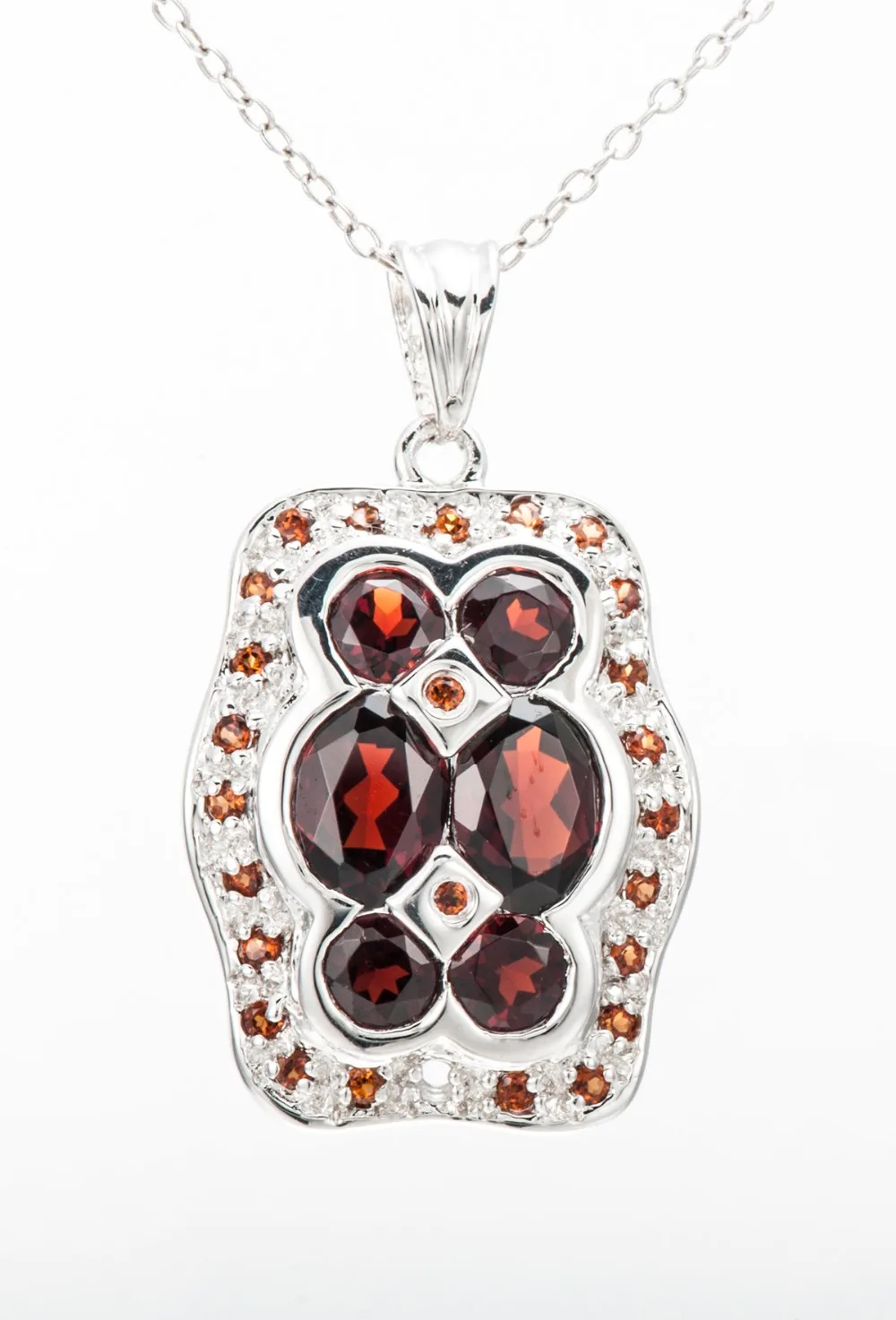 Hutang 3.67ct Genuine Black Garnet Oval Gemstone Pendant Solid 925 sterling-silver-jewelry Elegant Necklace For Women A Set