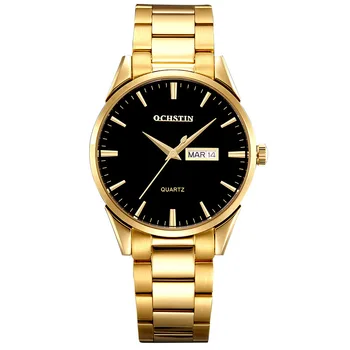 

Watch Genuine Quartz Slim Business Watch Stainless Steel Case Strap Sapphire Mirror Calendar Waterproof Men's Business Watch