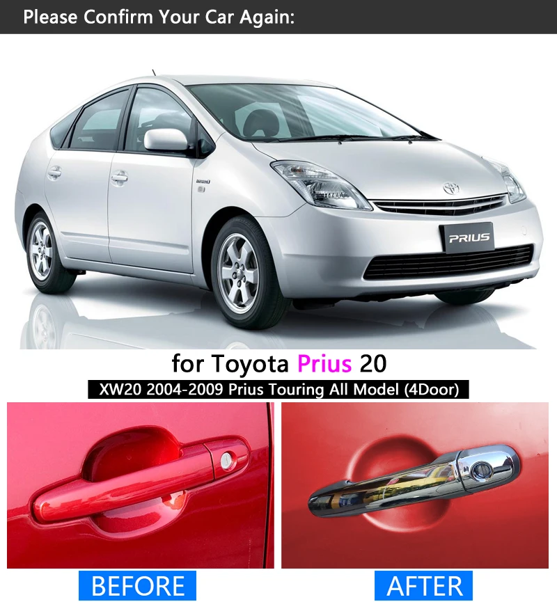 Набор хромированной обшивки ручки для Toyota Prius 20 2004 2009 xw20 Touring 2005 2006 2007 2008
