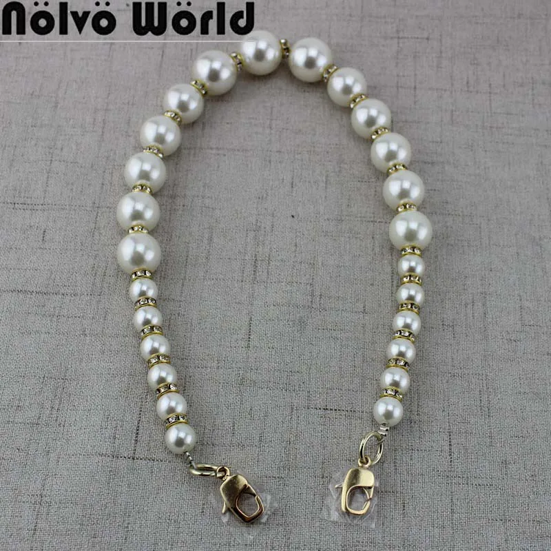 

5 pieces Bag acrylic handle handbag handmade pearl beaded tote ladies female wedding evening bag for DIY hardware accessories