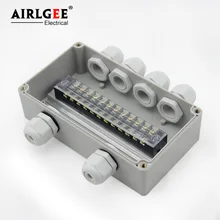 158*90*60mm 2 Inlet 4 Outlet waterproof box set with terminal with connector ABS plastic junction box