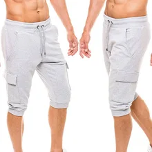 Для мужчин's Бег Спорт Drawstring пот шорты с карманом Тонкий Фитнес Бег Мужские шорты для купания Серый Спортивные шорты Баскетбол Футбол
