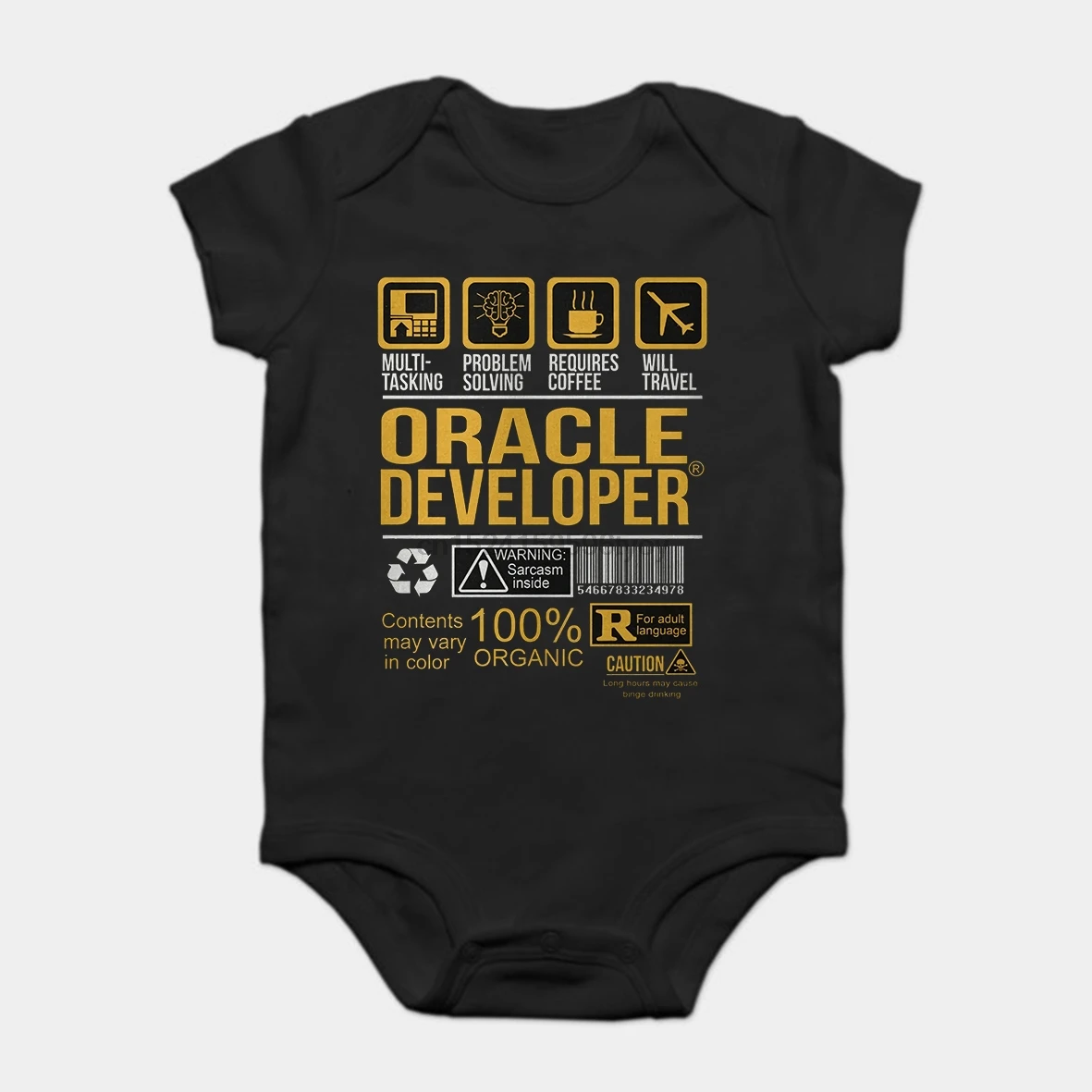 

Baby Onesie Baby Bodysuits kid t shirt Funny novelty ORACLE DEVELOPER cool