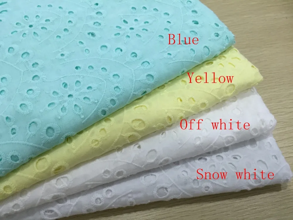 Хлопок ткань хлопок кружево хлопковая ткань с вышивкой для украшения дома 4 цвета синий желтый белый Белоснежка наивысшего качества